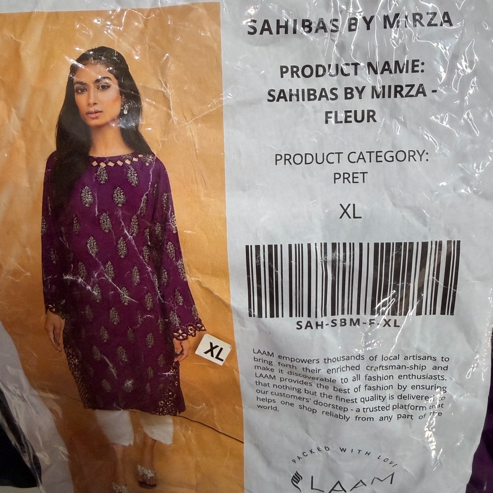 New XL Pakistani Designer Purple Dress - Picture 10 of 10